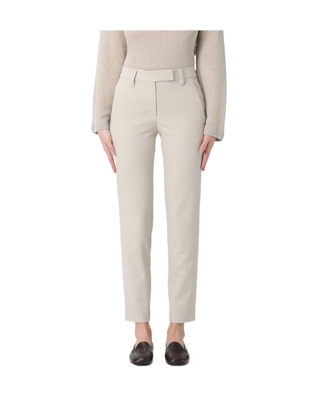 Brunello Cucinelli Gray Tapered Tailored Pants