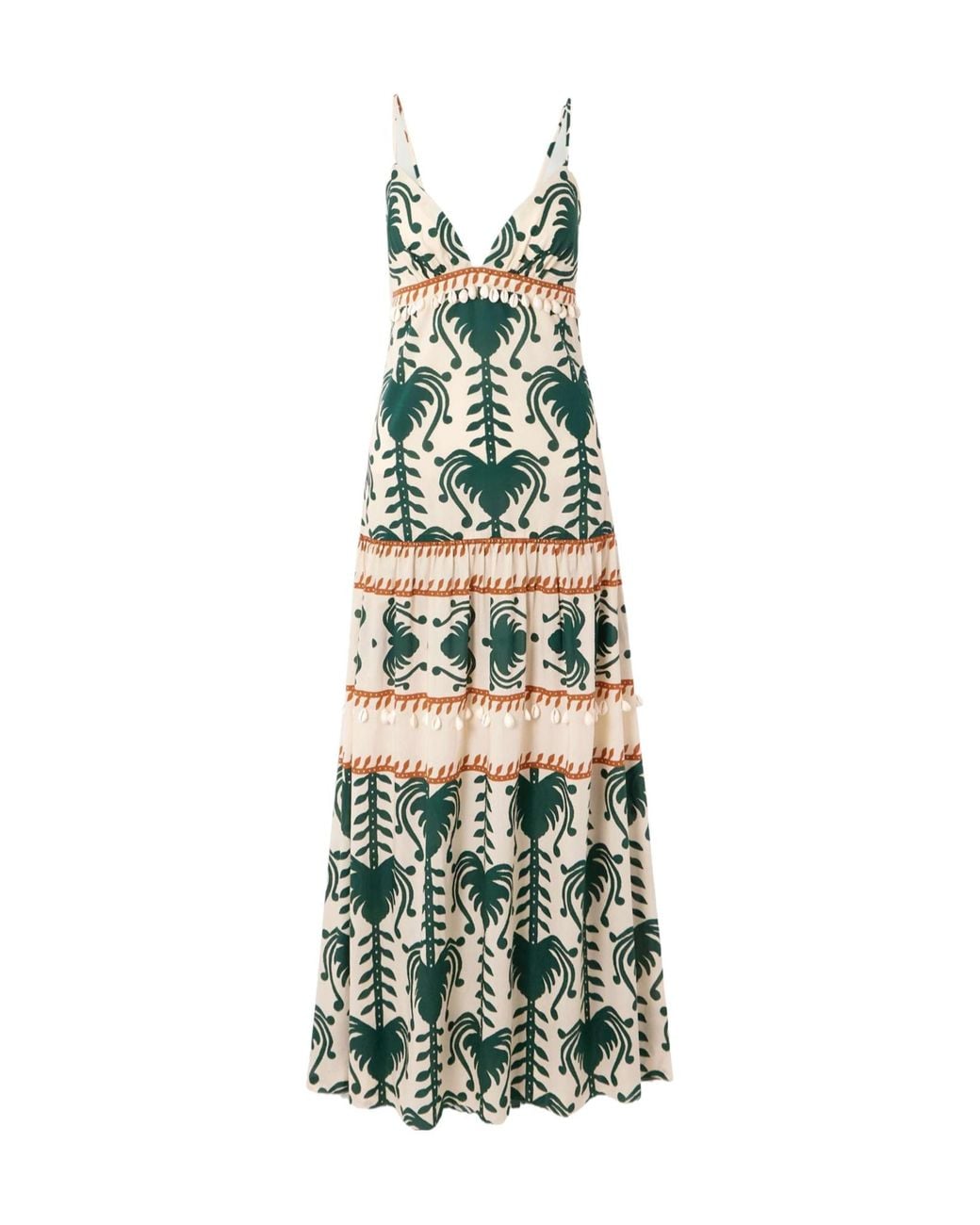 Johanna Ortiz Green Cotton-Poplin Maxi Dress