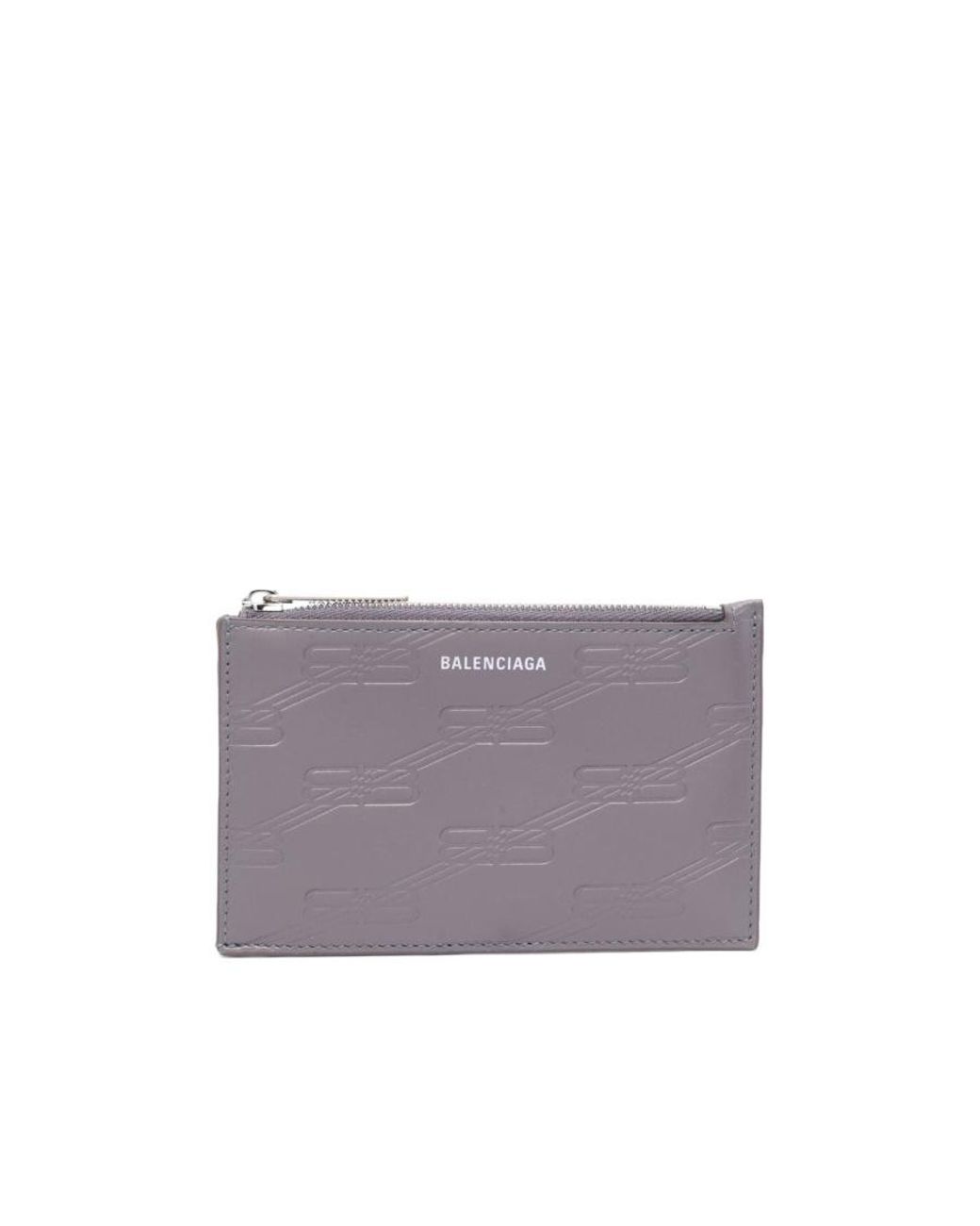 Balenciaga Purple All-Over Logo Embossed Cardholder for men