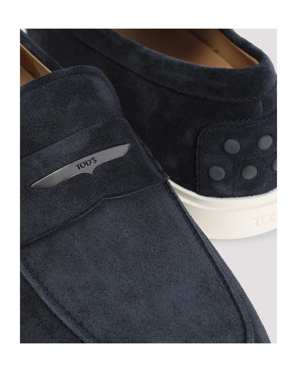 Tod's Blue Logo Engraved Loafers for men