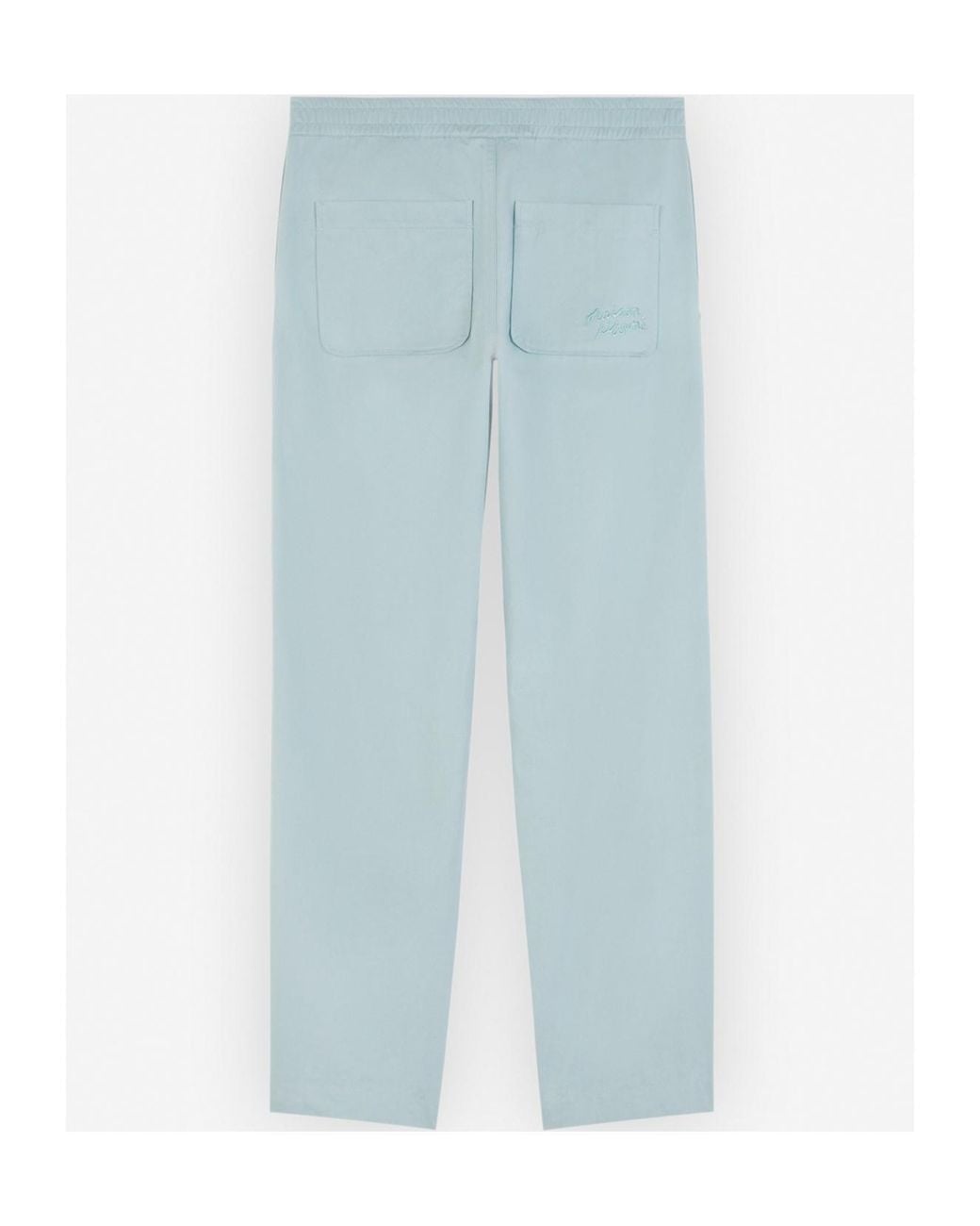 Maison Kitsuné Blue Maison Kitsuné Logo Embroidered Straight-Leg Trousers for men