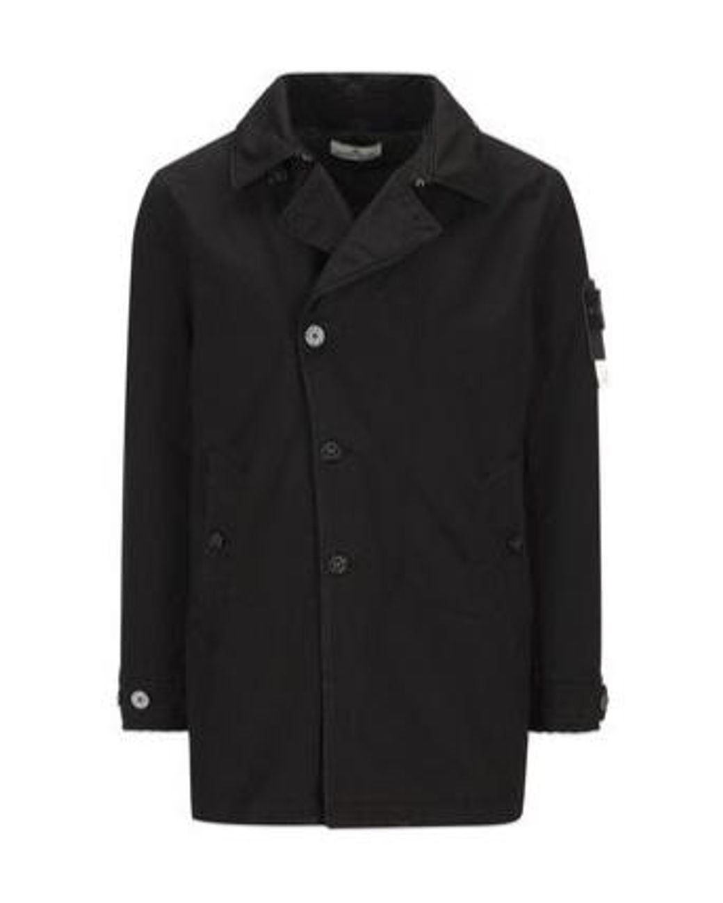 Stone Island Black Logo Patch Padded Jacket for men