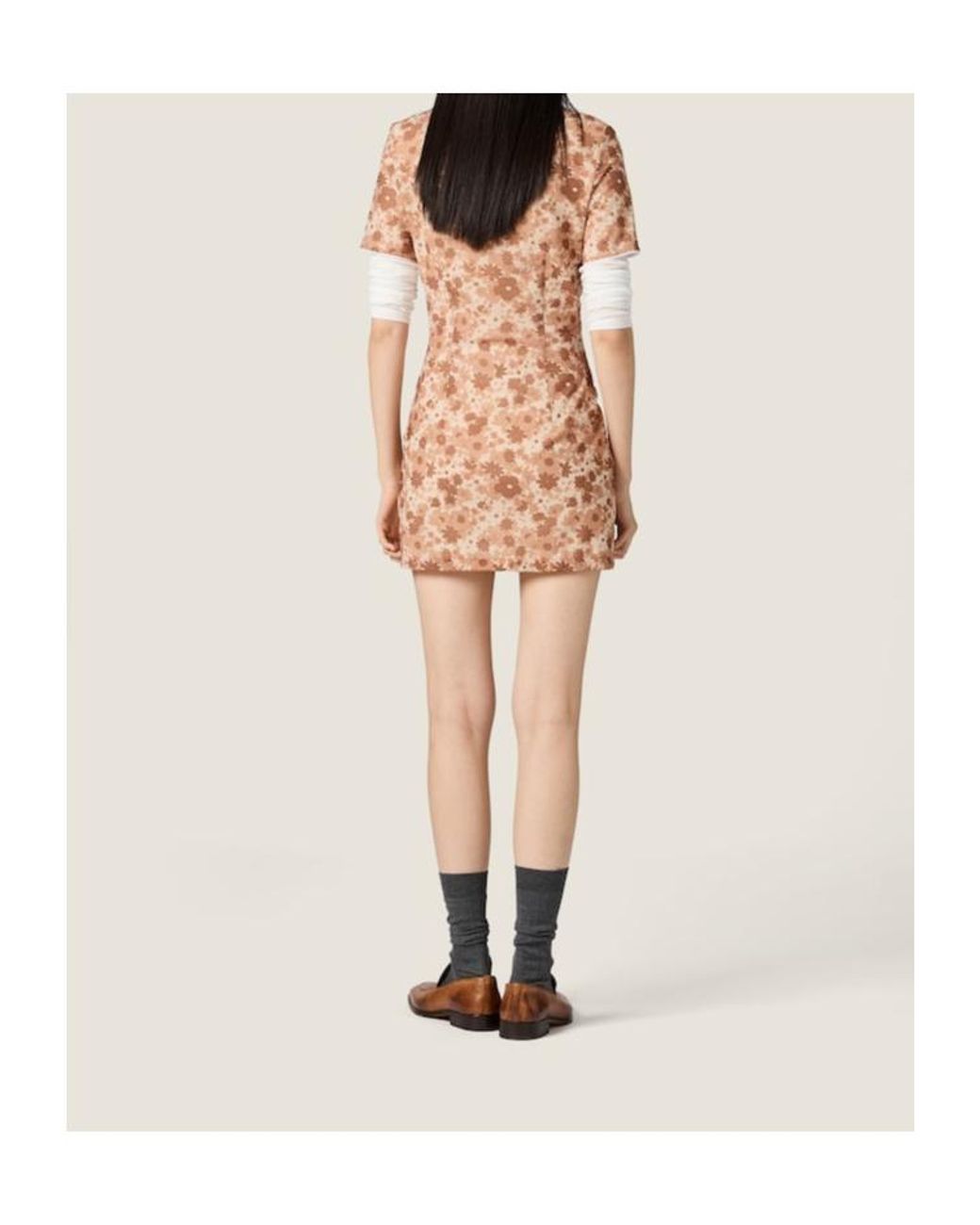 Miu Miu Multicolor Stretch Fabric Mini-Dress