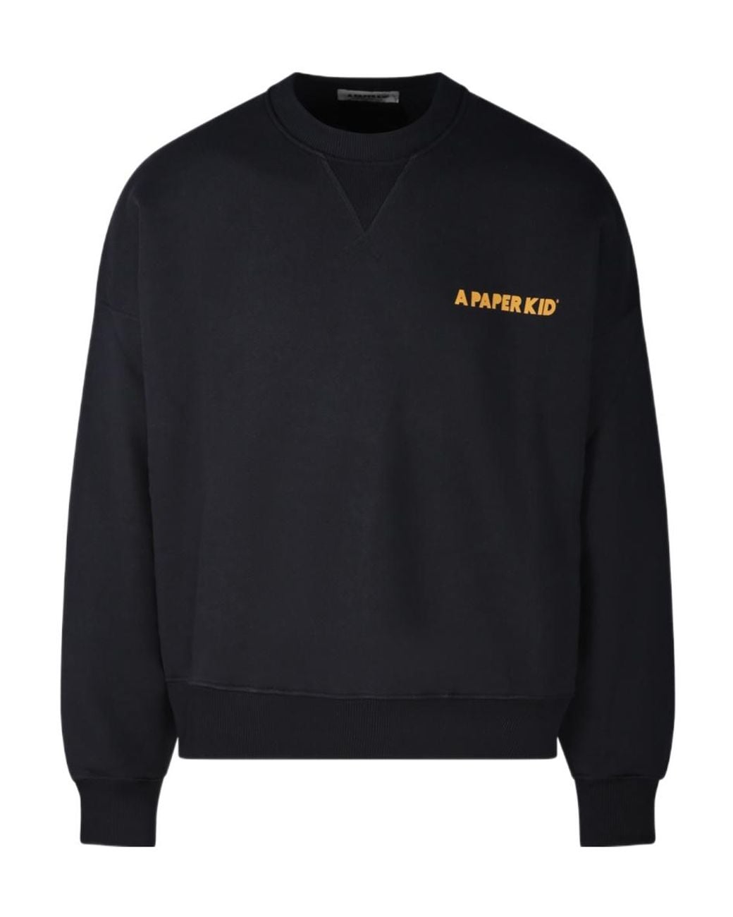 A PAPER KID Black Logo-Print Cotton Sweatshirt for men