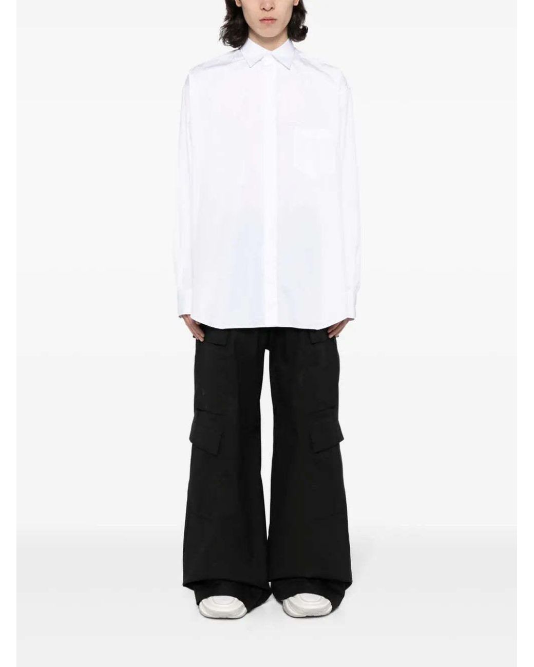 Vetements White Logo-Tag Cotton Shirt for men