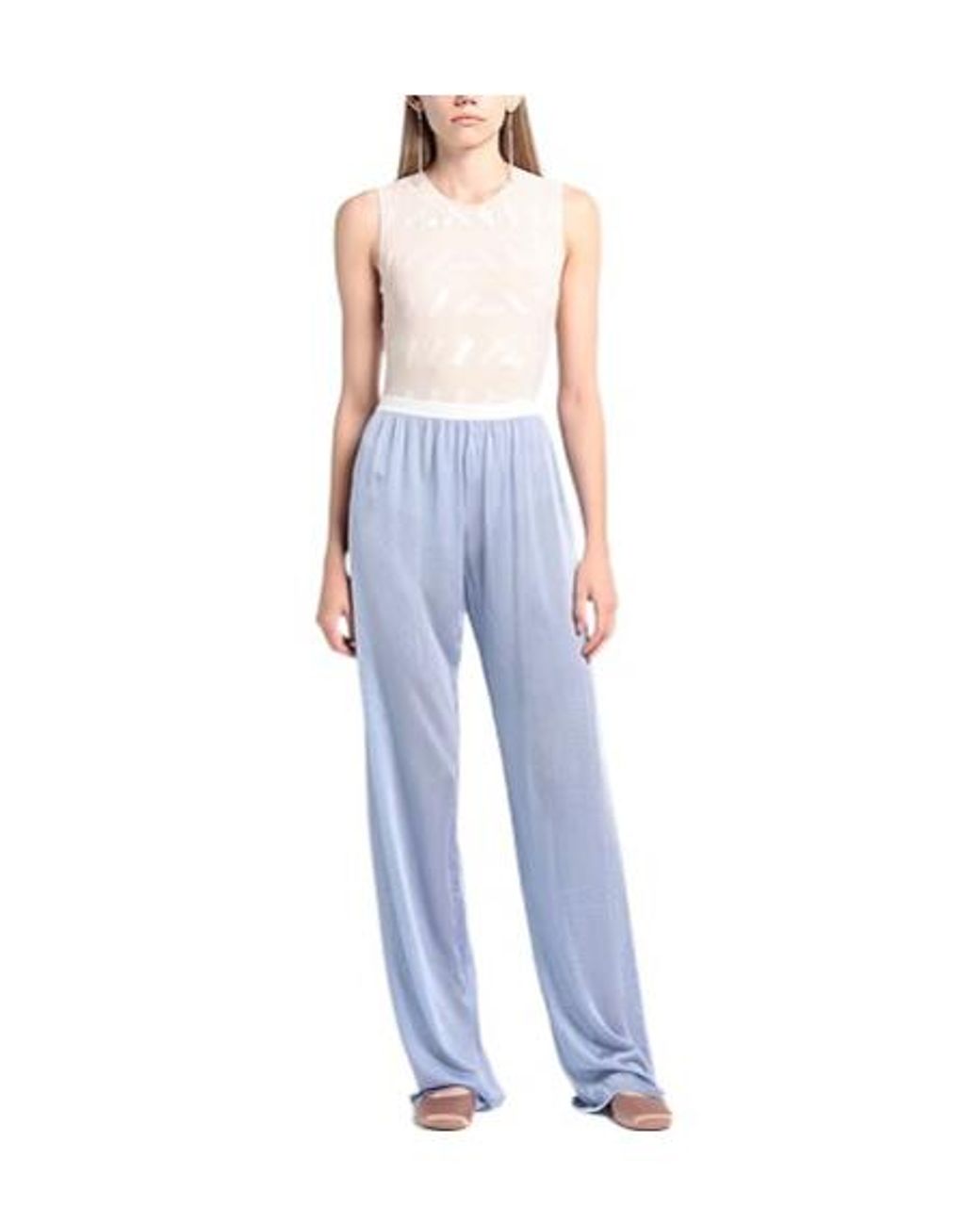 Maison Margiela Blue Solid-Color Straight-Leg Trousers