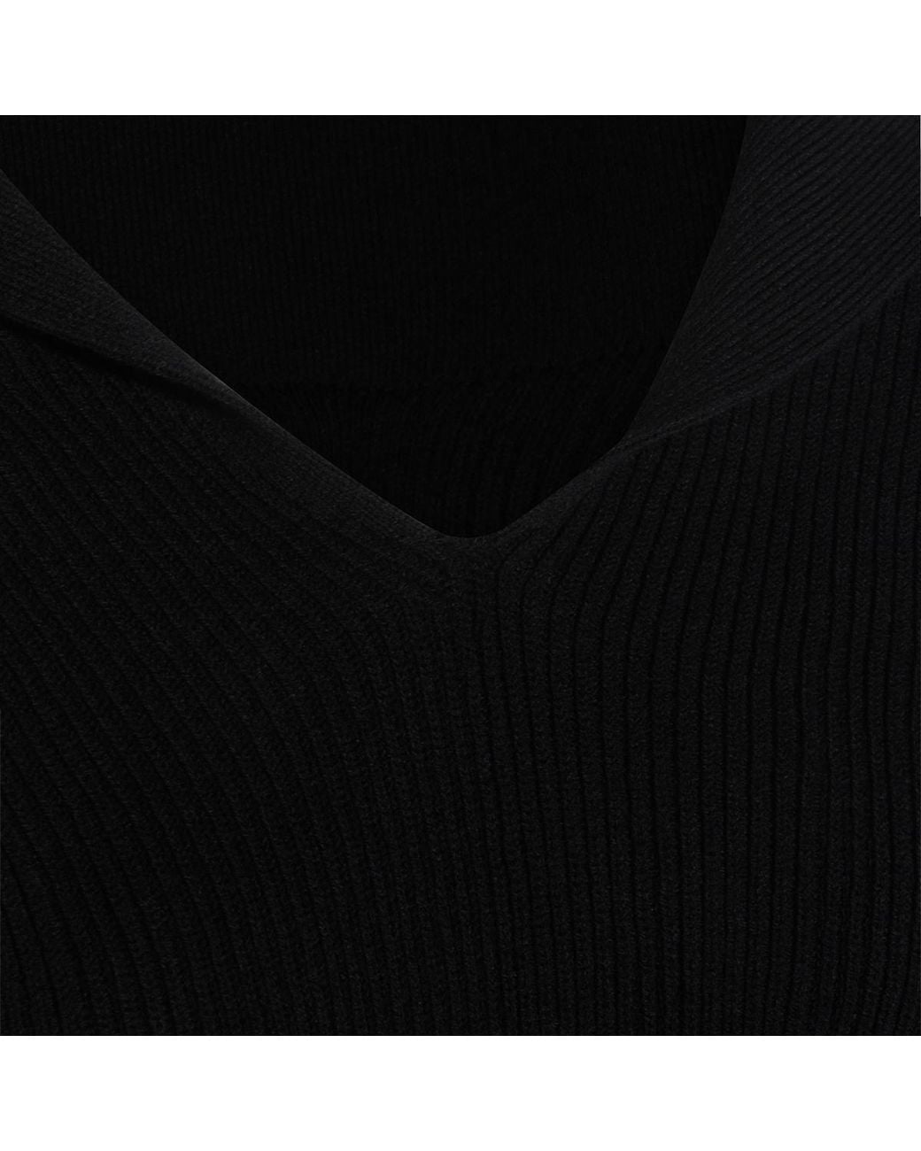 Rick Owens Black Dracu Cropped V-Neck Jumper