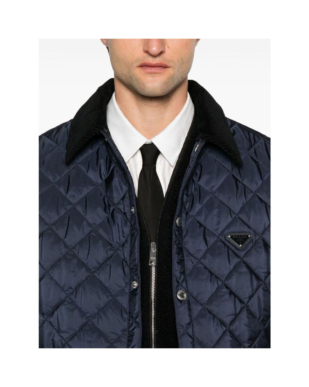Prada Blue Quilted Re-Nylon Jacket for men
