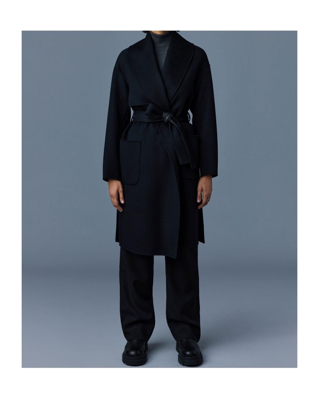 Mackage Blue Thalia Wrap Coat