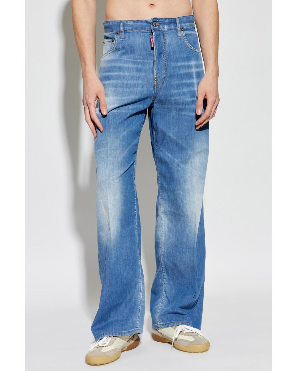 DSquared² Blue Baggy Faded Jeans for men