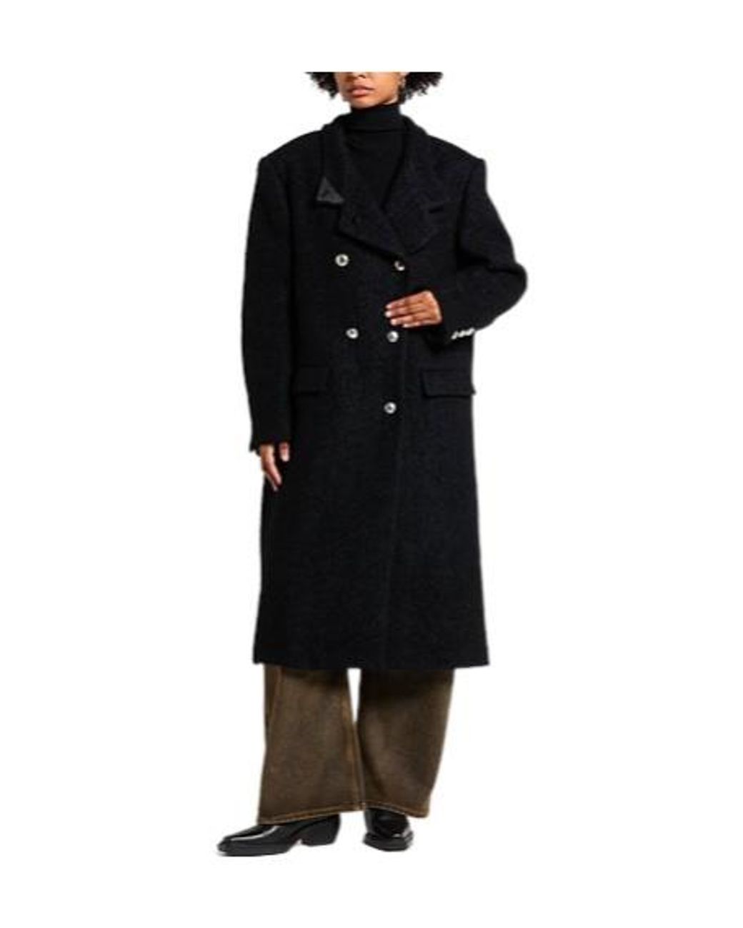 Isabel Marant Black Double-Breasted Overcoat