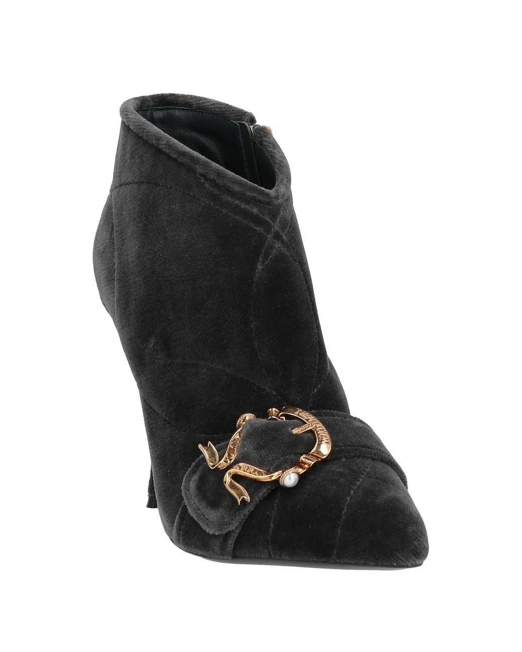 Dolce & Gabbana Black Pointed-Toe Suede Ankle Boots