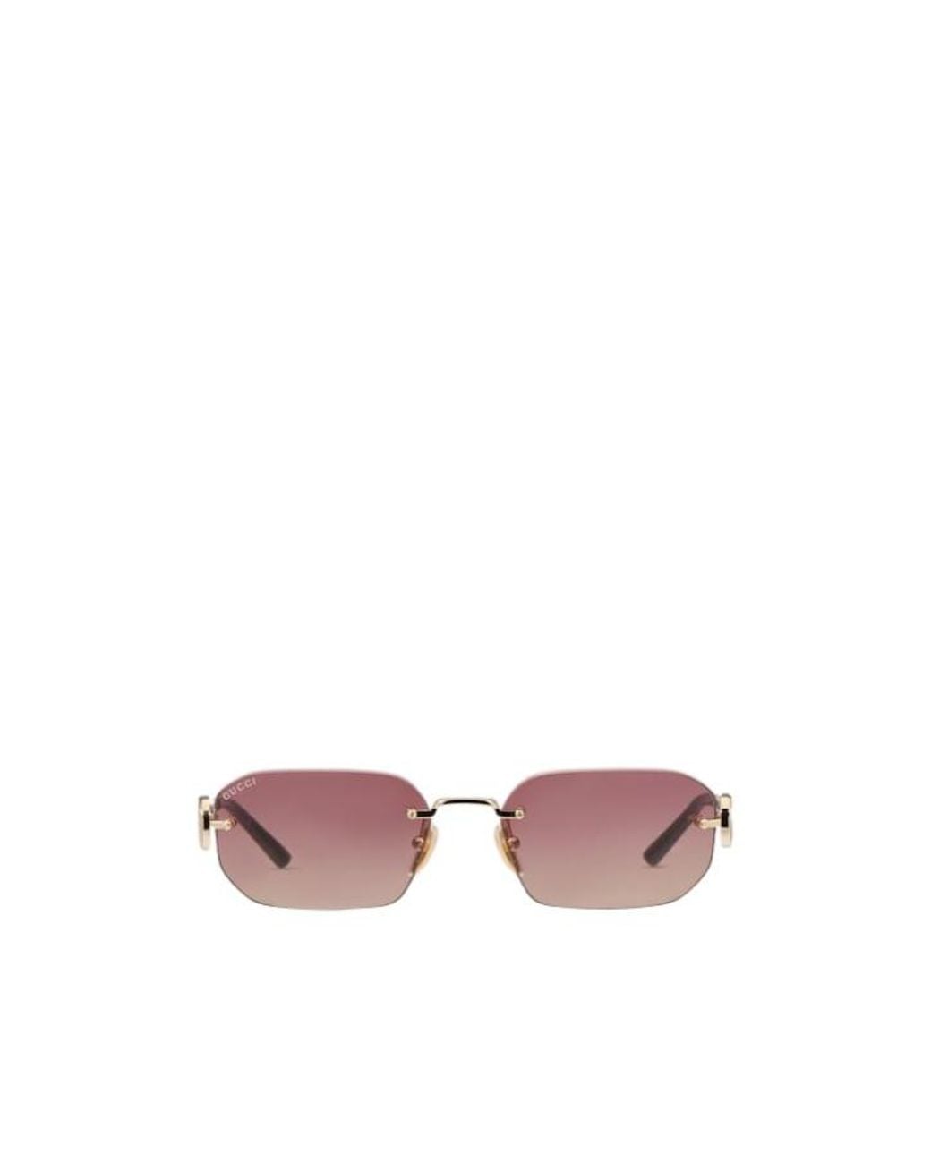 Gucci Pink Rectangular-Frame Sunglasses