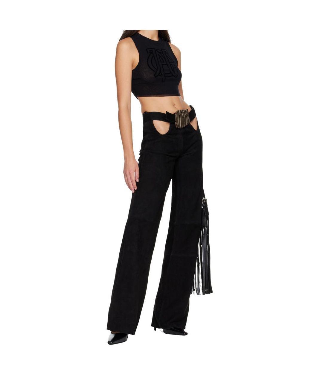 Jean Paul Gaultier Black Cut-Out Casual Trousers