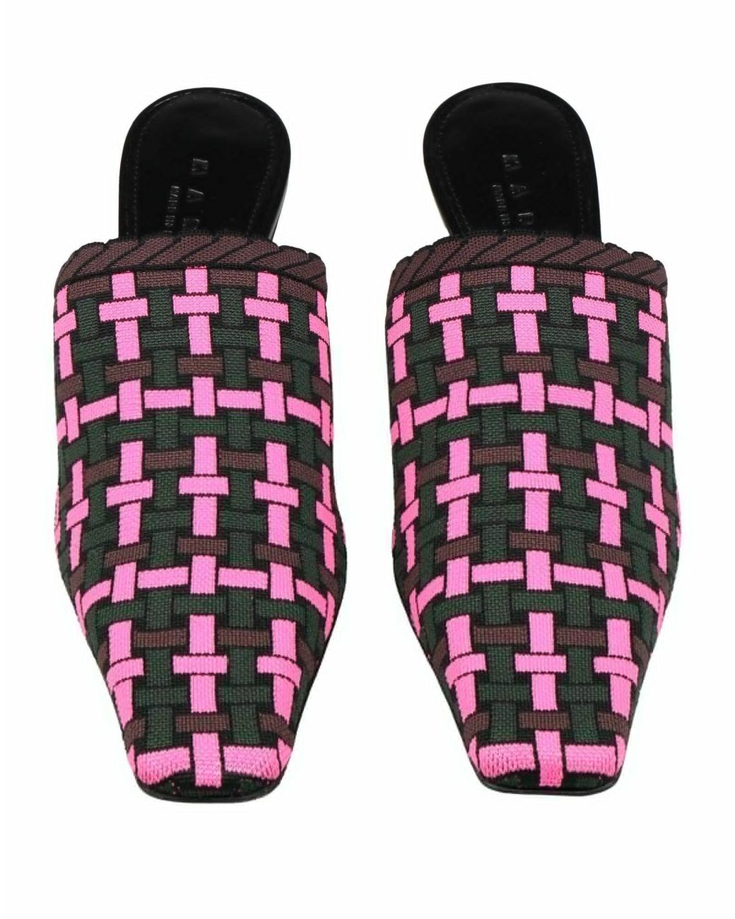 Marni Purple Geometric-Print Mules