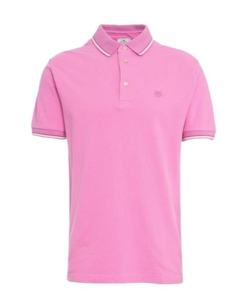 Etro Pink Logo Embroideried Polo Shirt for men