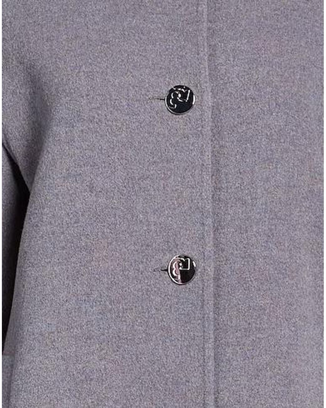 Tory Burch Gray Plain Colour Coats
