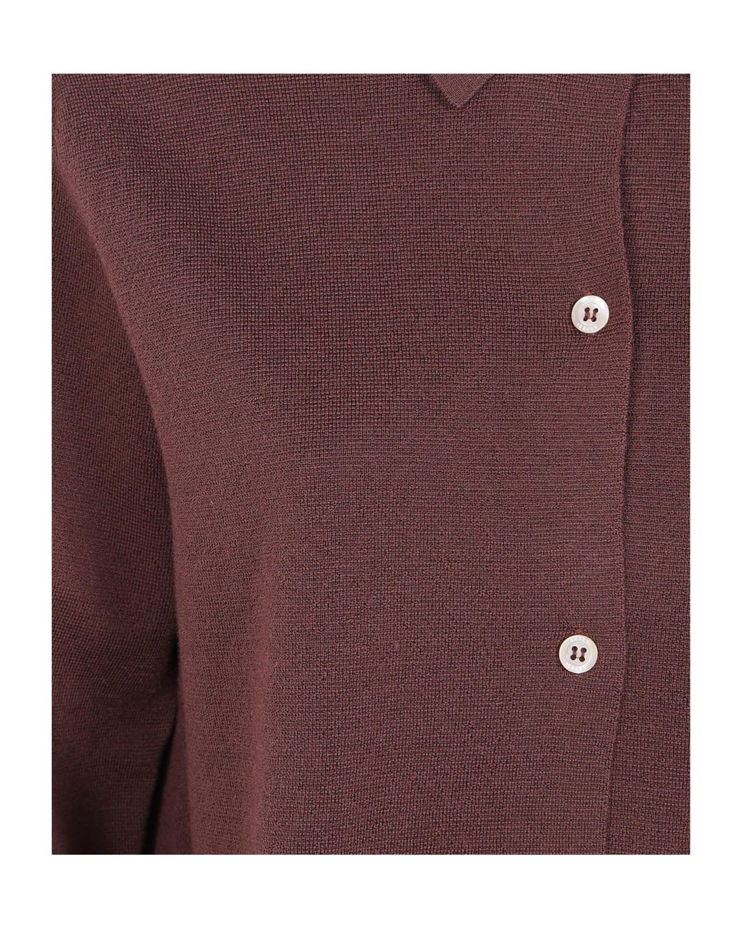 Aspesi Purple Polo Collar Buttoned Cardigan