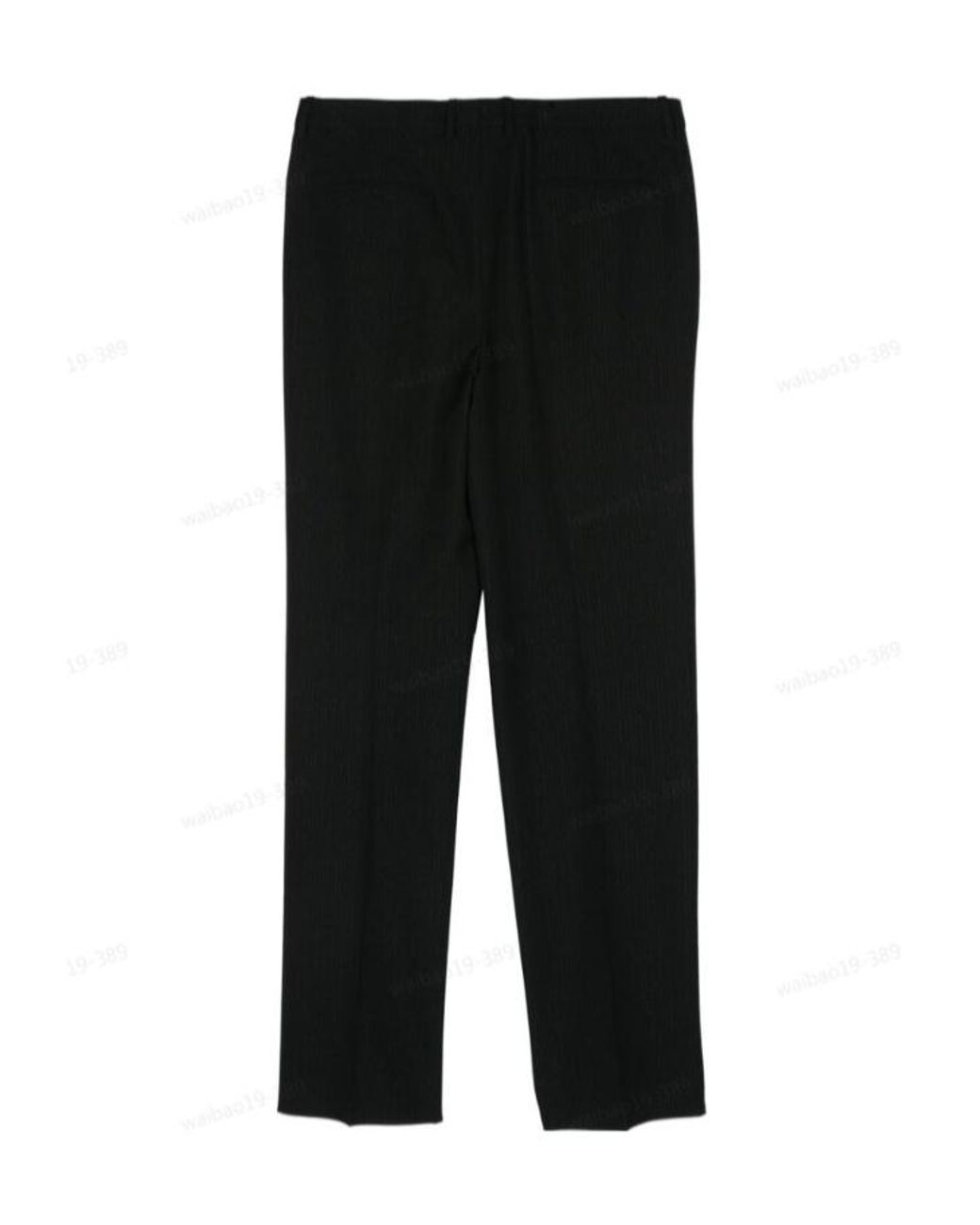 Saint Laurent Black Metallic Striped Straight Trousers for men