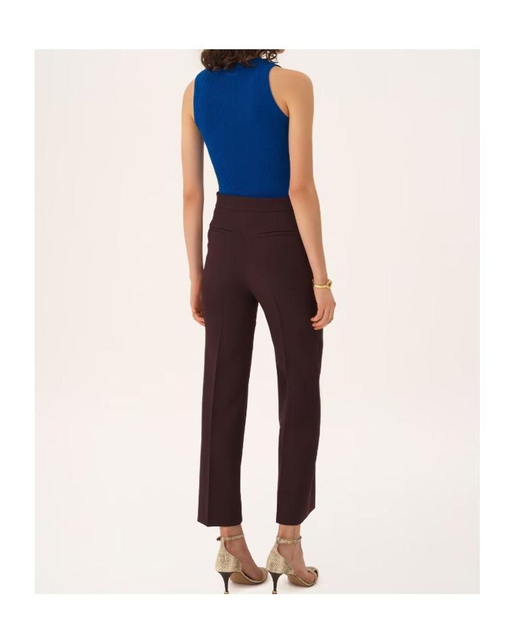 Chloé Purple Straight Cropped Pants