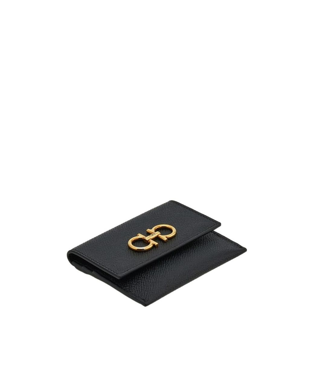 Ferragamo Black Ferragamo Gancini Card Case