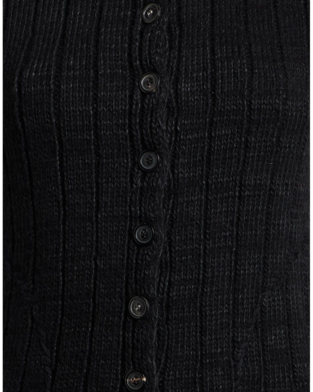 Maison Margiela Black Two-Tone Knit Short-Sleeve Top