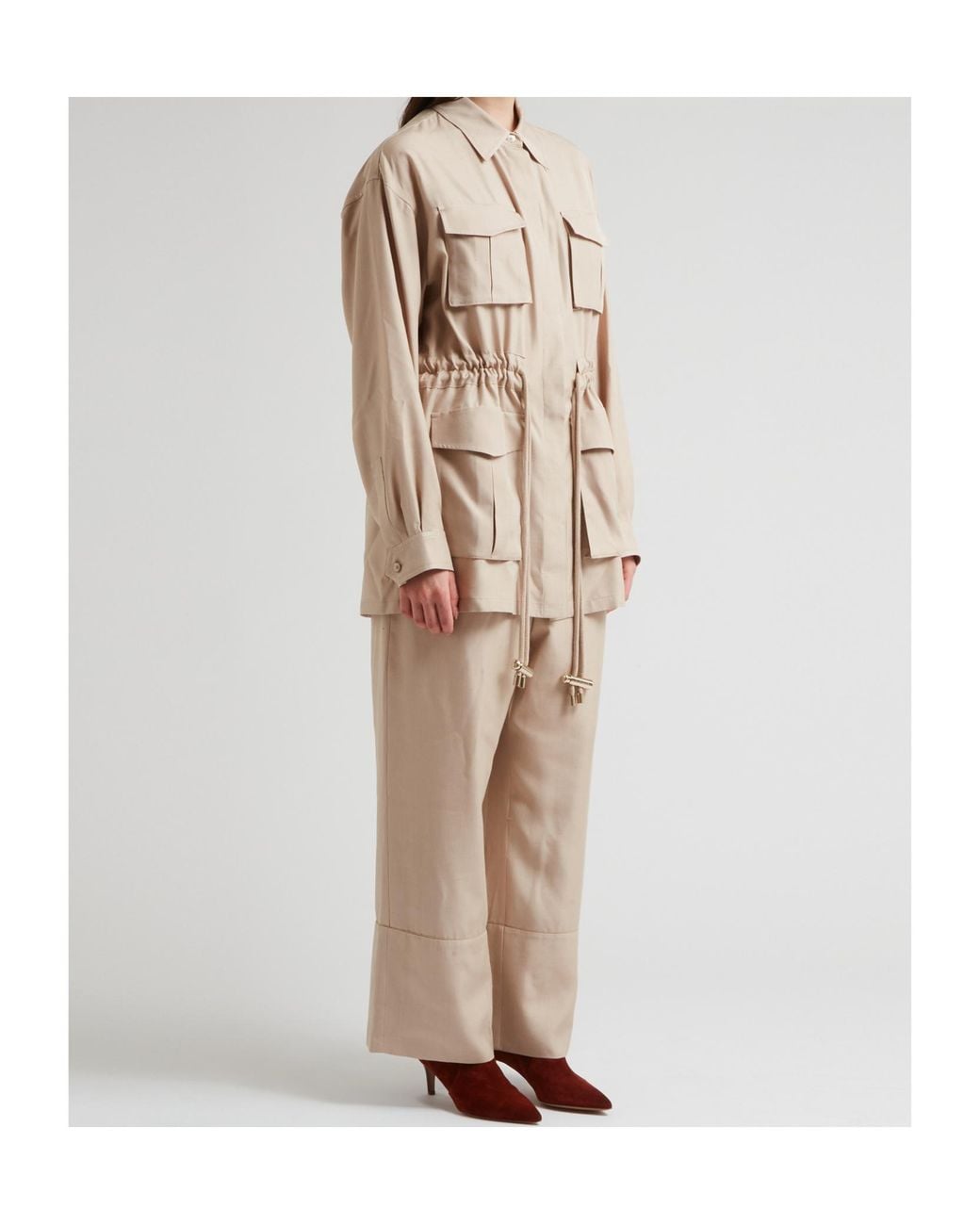 Elie Saab Gray Drawstring Shirt
