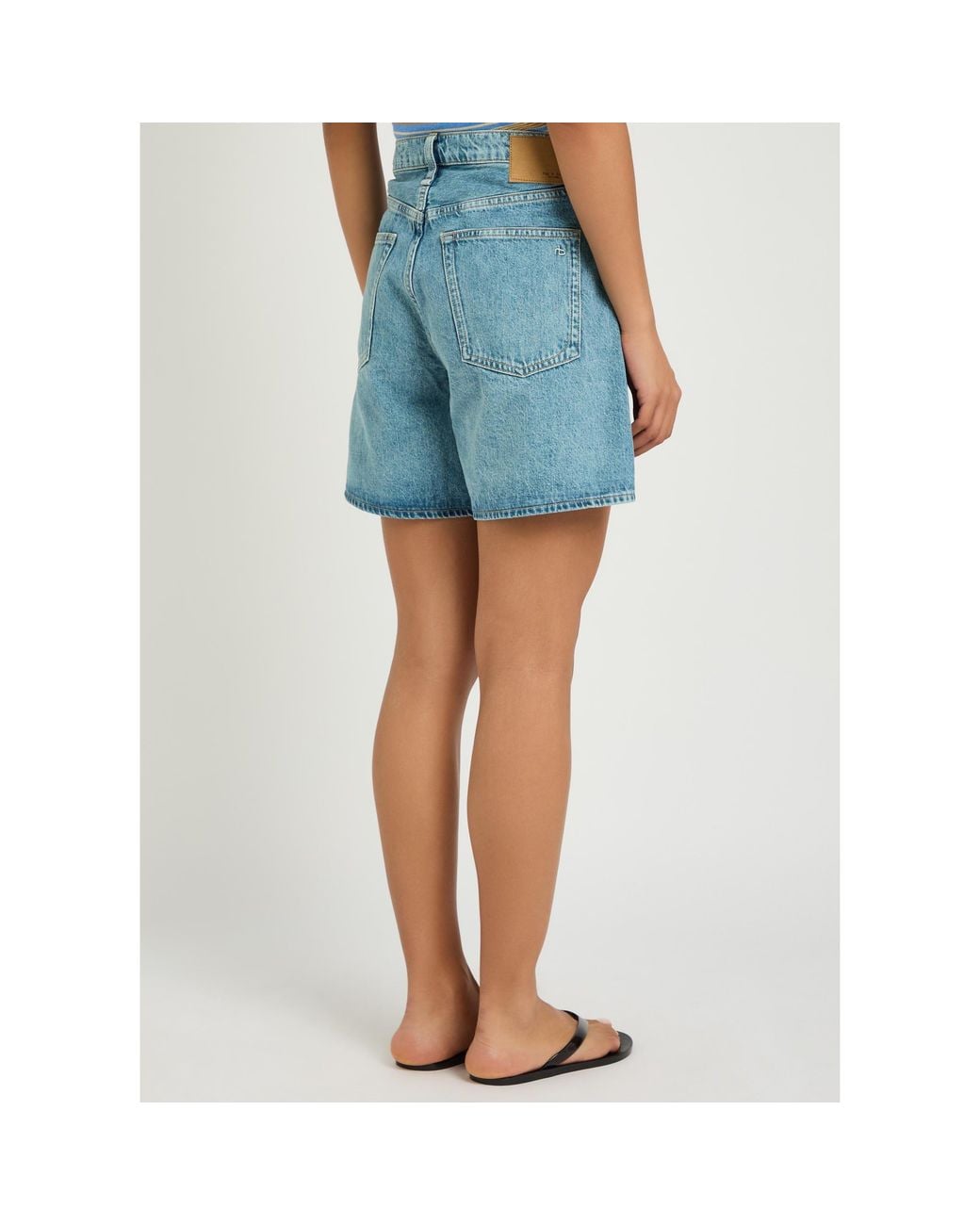 Rag & Bone Blue High-Waist Denim Shorts