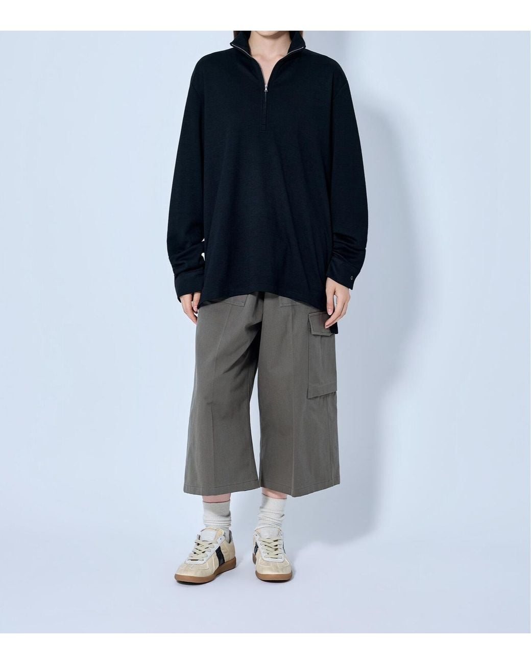 Rier Blue Long-Sleeved Half-Zip Top
