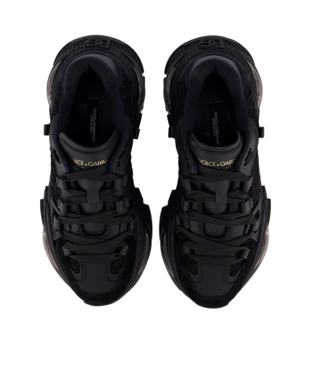 Dolce & Gabbana Black Airmaster Lace-Detailed Sneakers