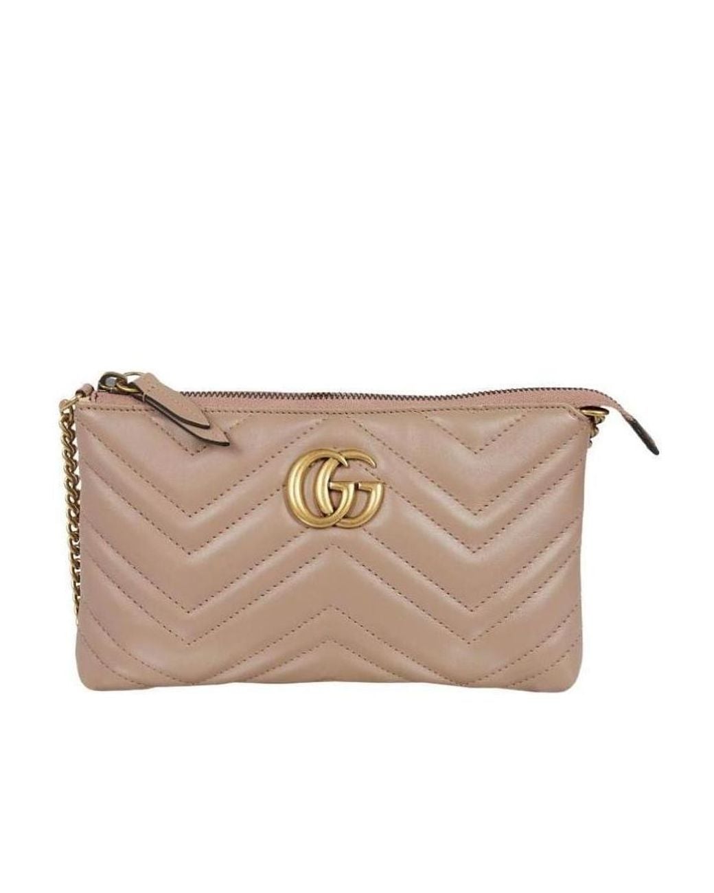 Gucci Natural Gg Marmont Mini Chain Bag