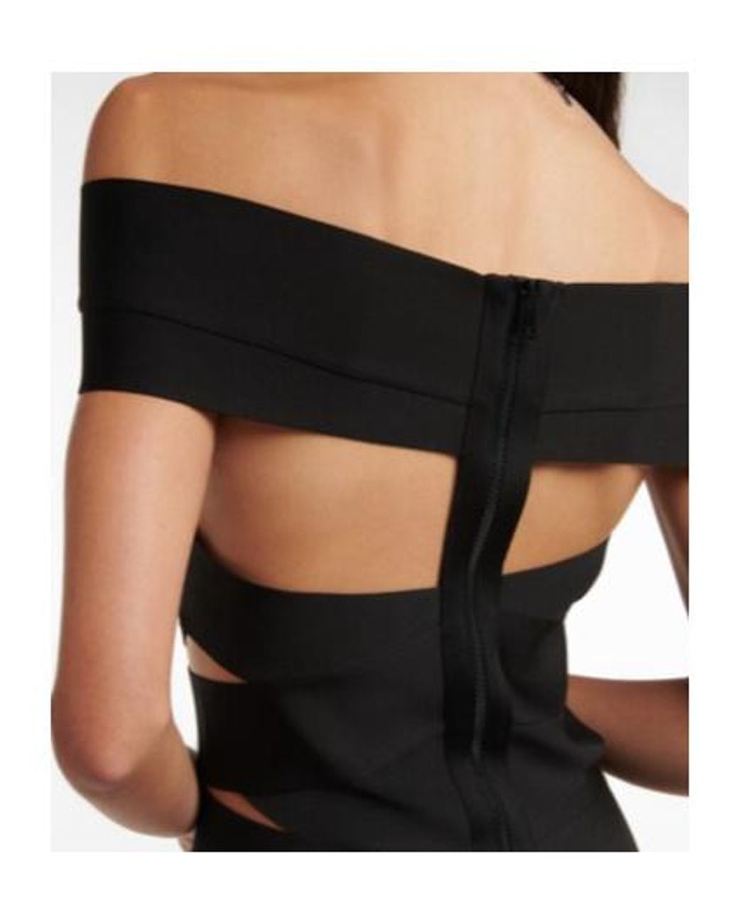 Alexandre Vauthier Black Off-Shoulder Knit Midi Dress
