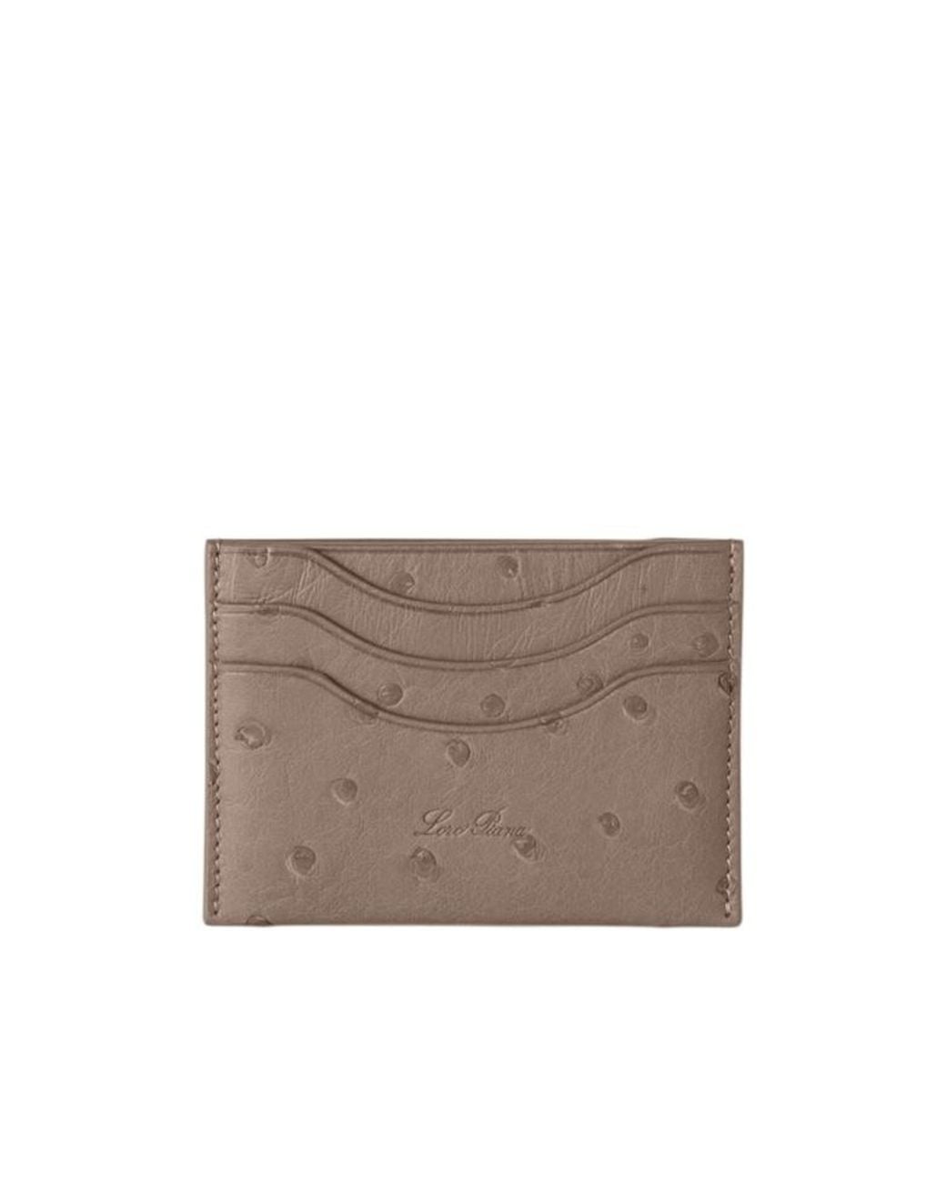 Loro Piana Gray Logo Card Holder for men