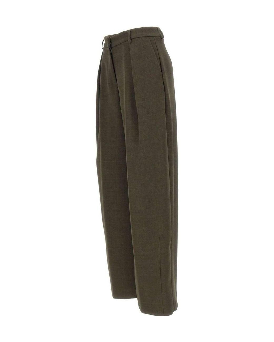 Kaos Green Pleated Wide-Leg Pants