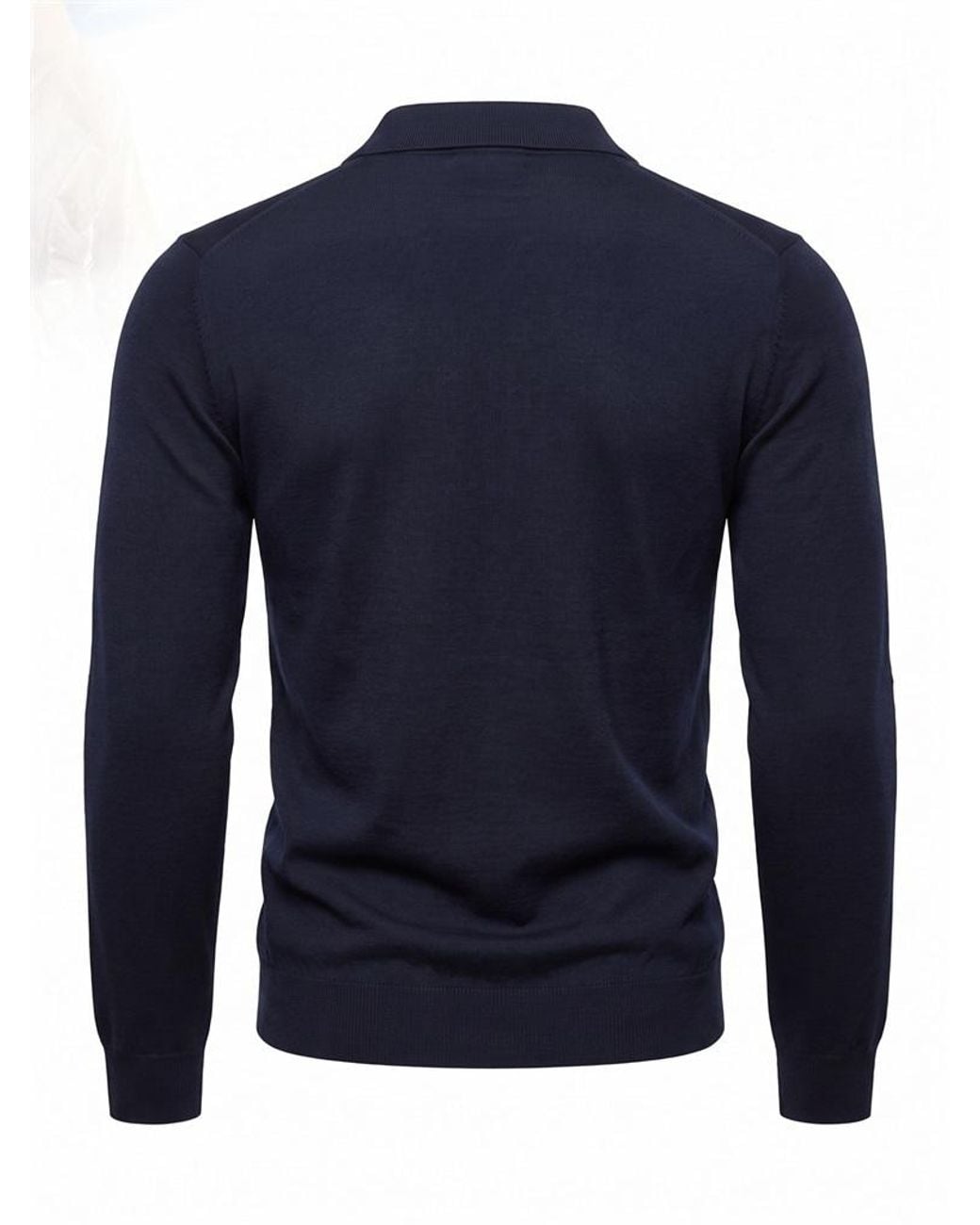Peserico Blue Long-Sleeve Polo-Collar Sweater for men