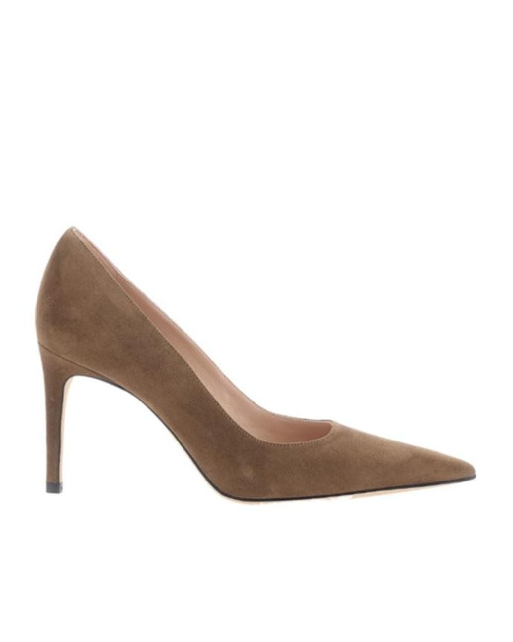 Stuart Weitzman Brown Pointed-Toe High-Heeled Pumps