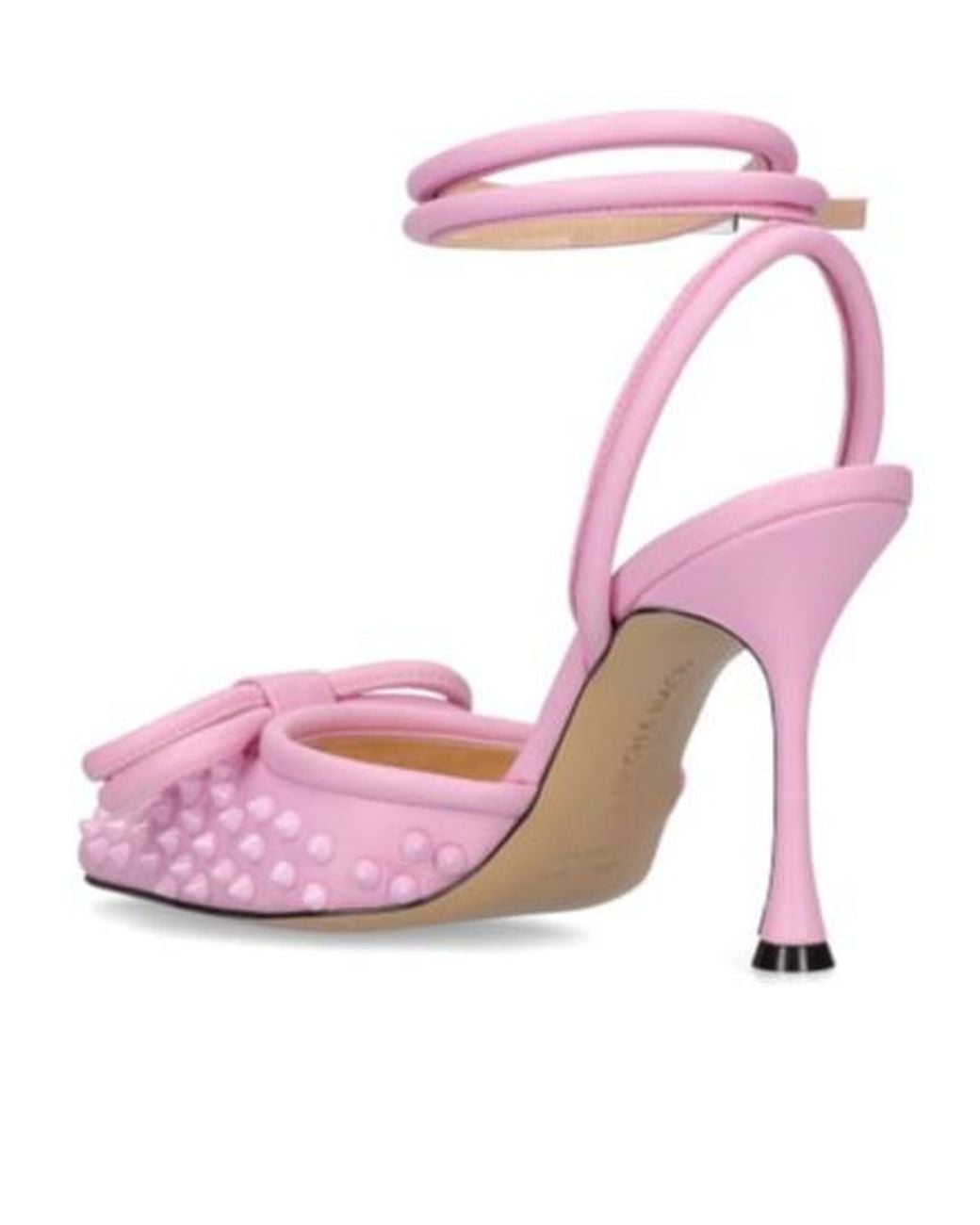 Mach & Mach Pink Stiletto Heel Sandals With Ankle Strap