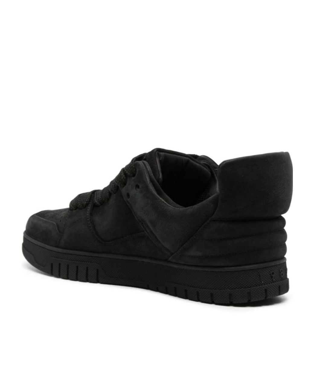 1989 STUDIO Black Low-Top Lace-Up Casual Sneakers for men