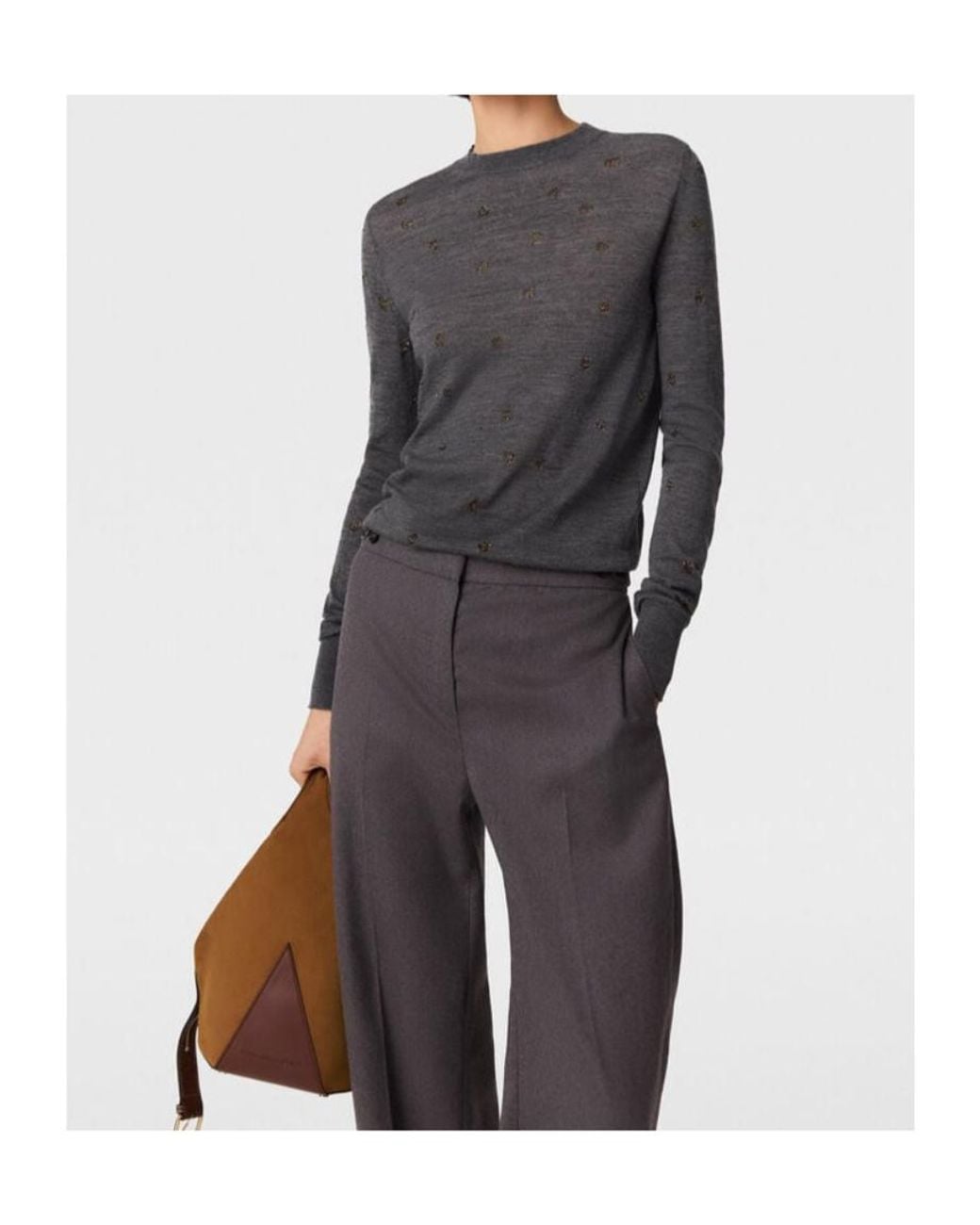 Stella McCartney Gray Embroidered-Star Sweater