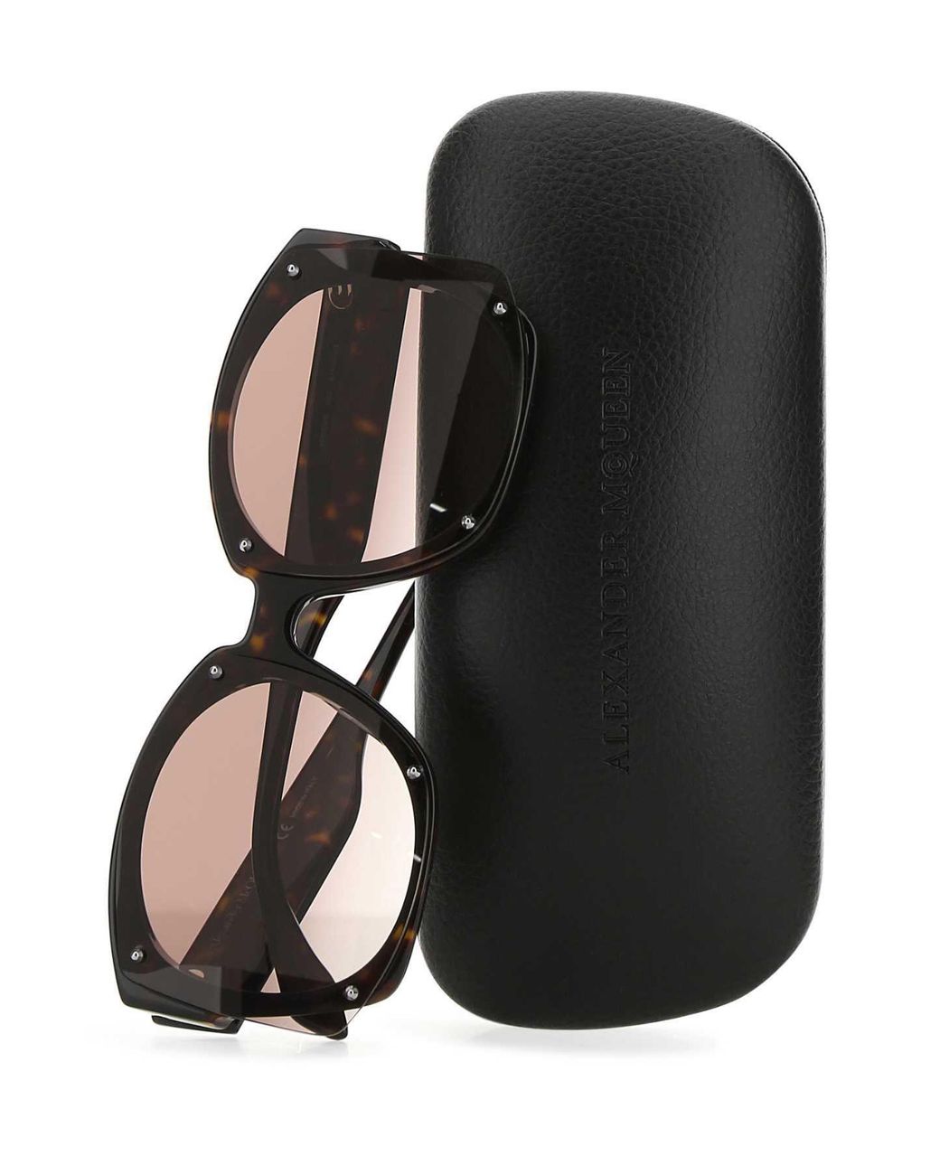 McQueen Multicolor Tortoiseshell-Effect Oversized-Frame Sunglasses for men