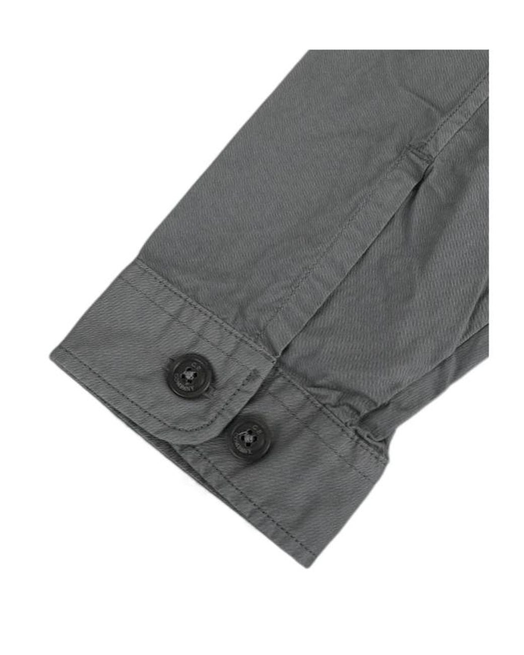 C P Company Gray Gabardine Shirt Jacket for men