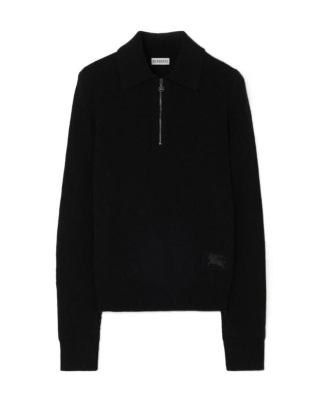 Burberry Black Long-Sleeve Cashmere Polo Shirt
