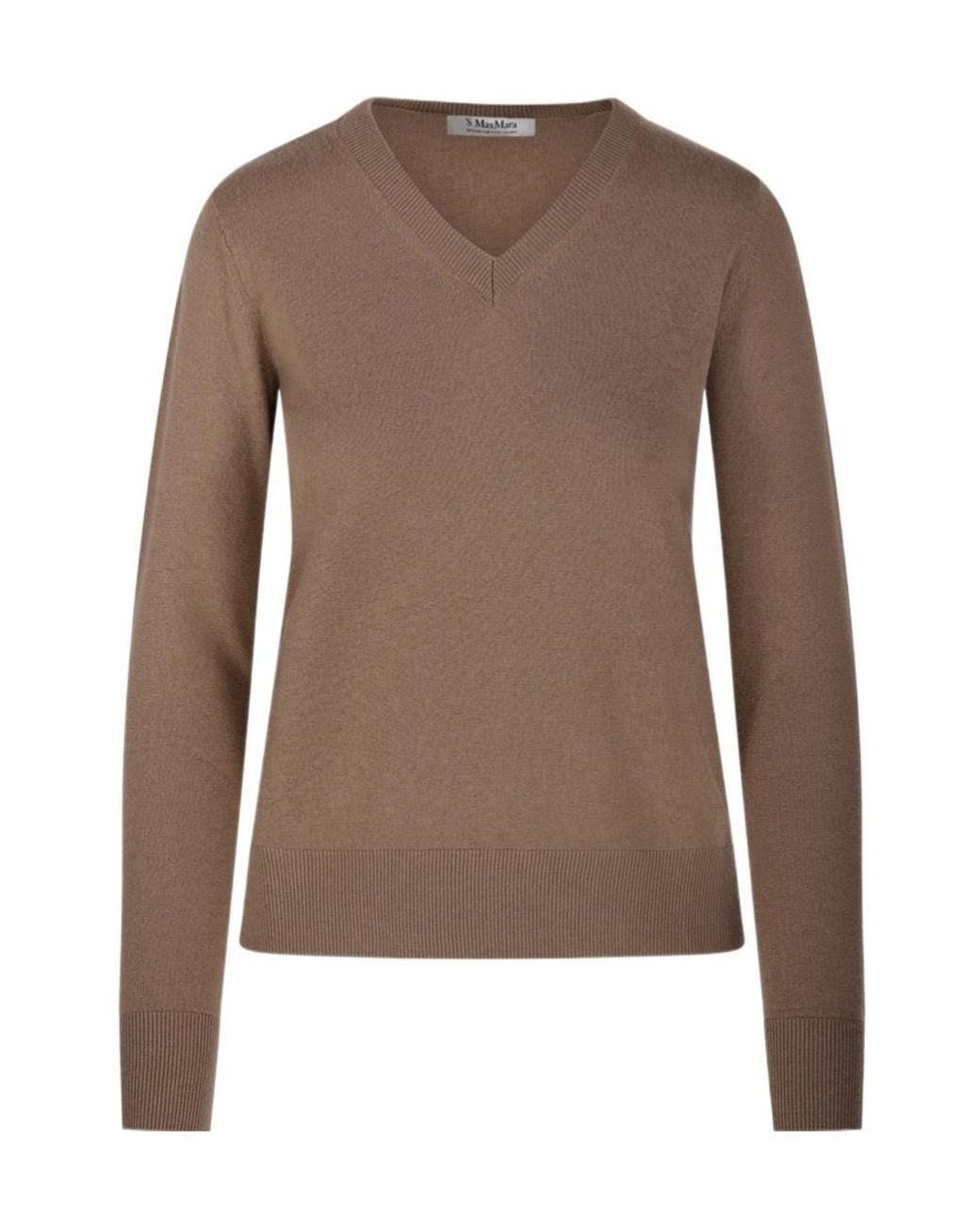 Max Mara Brown 'S Idoneo V-Neck Jumper