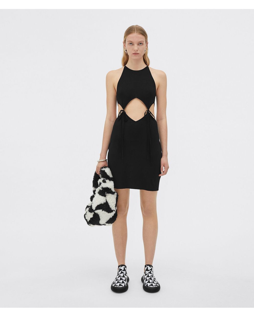 Bottega Veneta Black Cut-Out Detailed Mini Dress