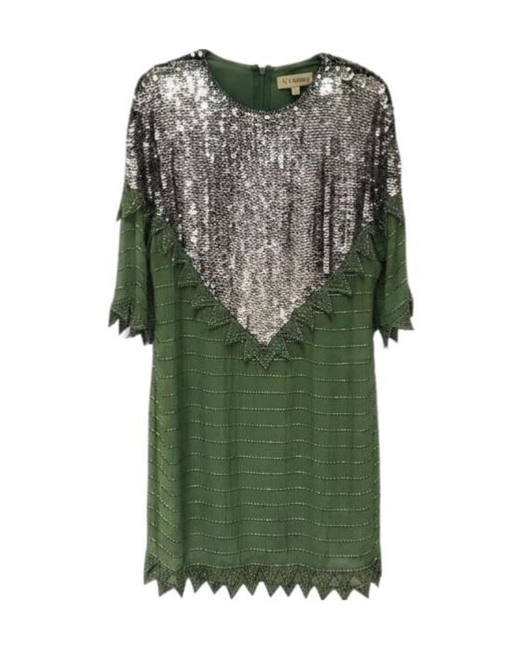 Valentino Green Round Neck Dress