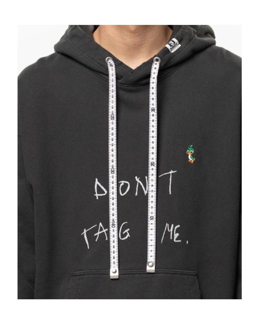 Maison Mihara Yasuhiro Black Don'T Tag Me. Printed Hoodie for men