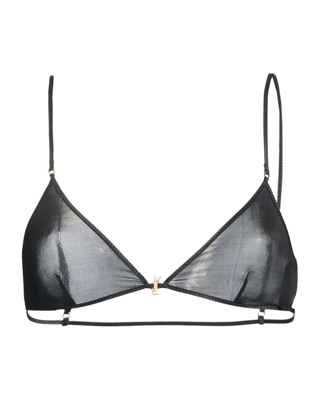 Saint Laurent Gray Triangle Soft-Cup Bra