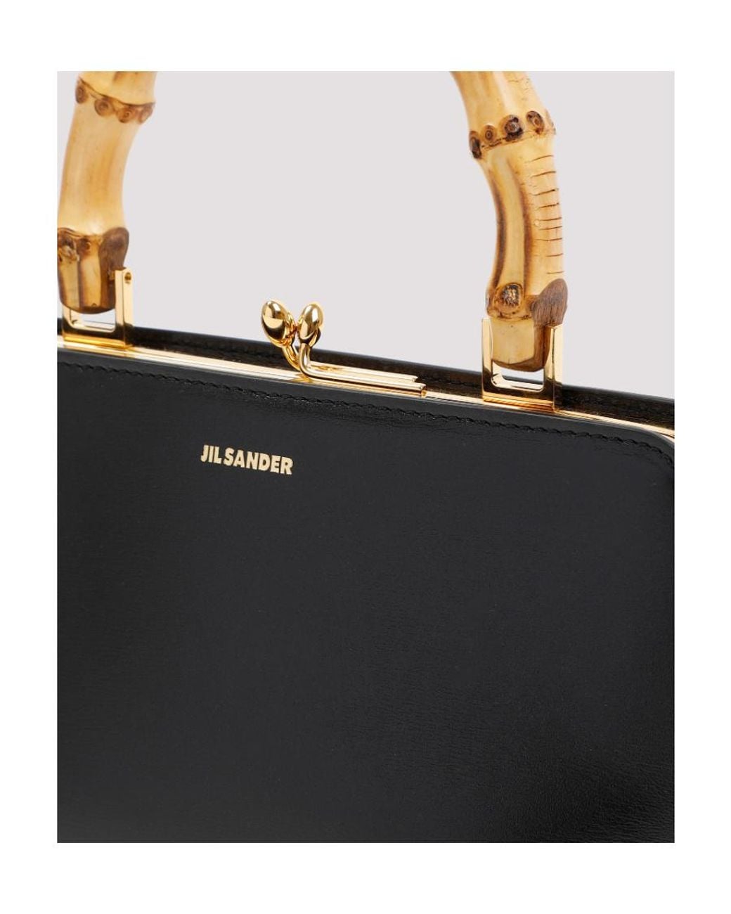 Jil Sander Black Goji Logo Embossed Mini Top Handle Bag