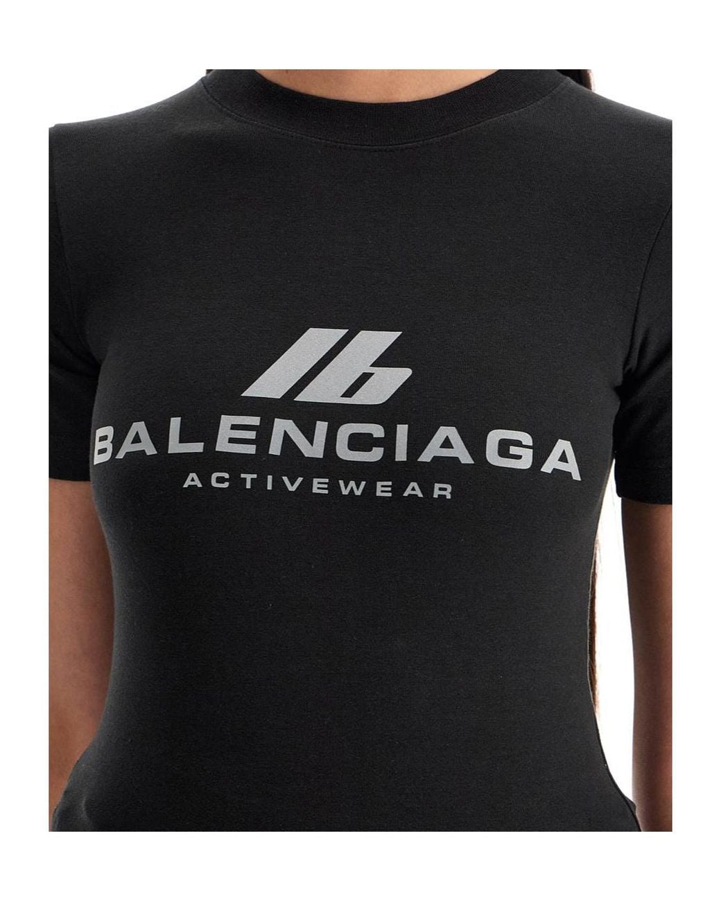 Balenciaga Black Activewear Fitted T-Shirt