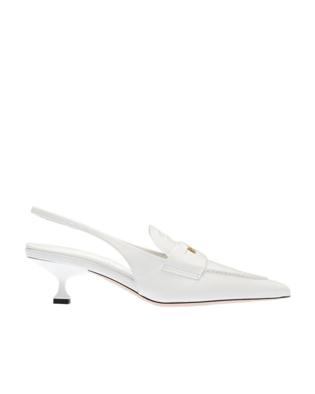 Miu Miu White Logo High Heels